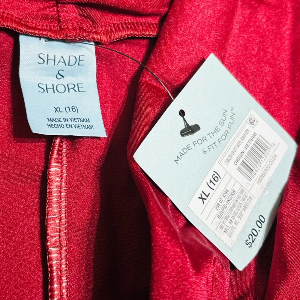 Shade & Shore red bathing suit cover up XL NWT - Picture 3 of 3
